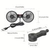 USB Charge Neck Cooler Fan - 360° 3-speed Dual Head, Car Seat Back Adjustable Rotation Home Accessories