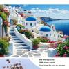 Santorini Grecia Cupolă Albastră Case Albe Sat Pescaresc Tapiserie Artă de Perete de Călătorie Decor Cameră de Zi Fundal Mediteranean Imprimare