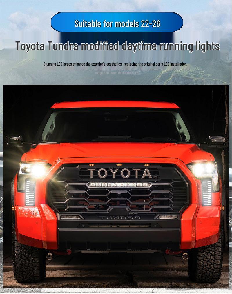 LED Daytime Running Turn Signal Fog Lights for 2022-2025 Toyota Tundra Front Bumper