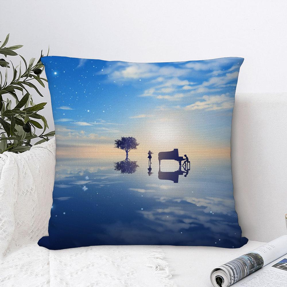 Y-Your Lie In April Pillow Case Sofa Decorative Home Double-sided Print Plush Square Throw Pillow Covers Cushion Decor Cover