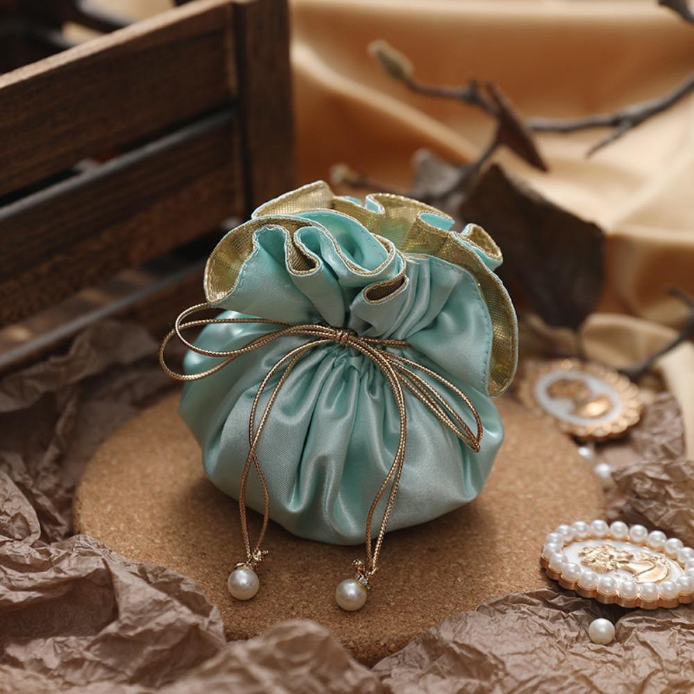 4Pcs Portable Candy Packaging Bags Exquisite Velvet Storage Bag Reusable Drawstring Bag  Party Decor