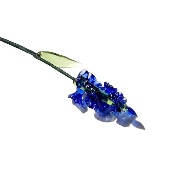 

Стеклянный цветок ручной работы с проволочным стеблем Выдувной цветной глазурью Миниатюрная цветочная фигурка Декорация для дома Гостиная Офисный стол Ваза для цветов Украшение G