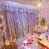 128LED Lover Heart Curtain Lights Party Wedding  Outdoor  Garden Decor Lamp