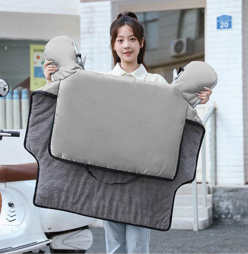 Waterproof, Dirt-Resistant Electric Car Windshield Quilt - Cold-Proof Neck Protection for Autumn & Winter (Solid Color)
