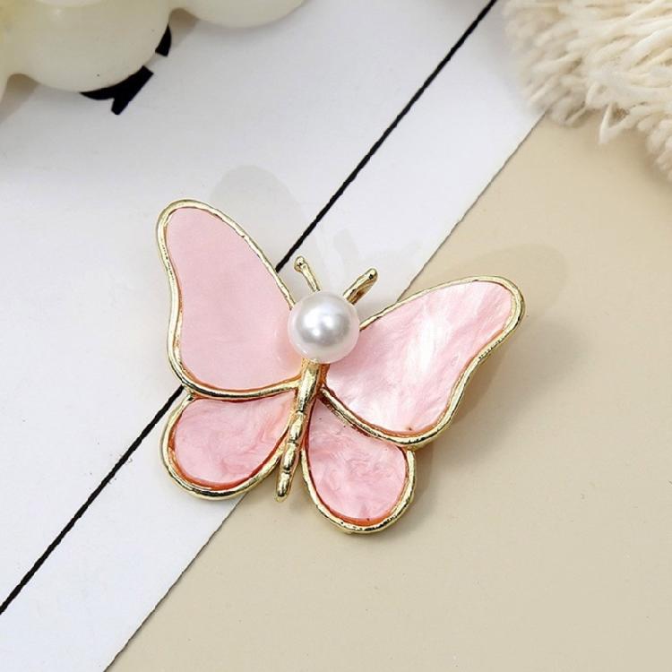 Butterfly Wing Brooch Pearls Inlay Jewelry Comfortable Wear Alloy Materials Reliable Clasp Designs