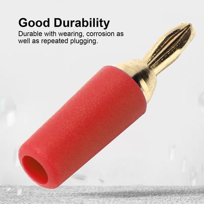10 PCS 2.5mm Banana Plug Assortment Copper Gold Plated 30VAC/60VDC 10A Banana Connector Solder Type Four Blade