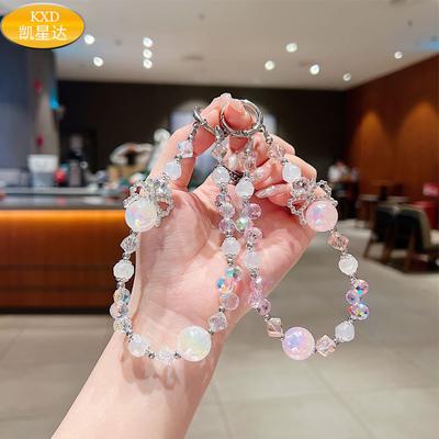 High-Value INS Crystal Phone Chain Korean Style 3D Crown Hanging Chain Camera Keychain Pendant Lanyard for Phone