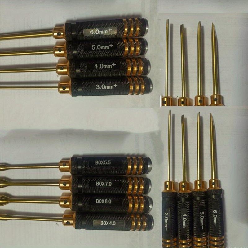 16 Pcs Aviation Model Tools Hexagonal Dual Color Aluminum Alloy Handle Internal Hexagonal Screwdriver Shaped Shaped Socket