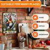 1pc Funny Gardening Metal Poster "My Garden My Rules" Wall Art Aluminum Chicken Tin Signage For Garden, Farmhouse, Chicken Decor