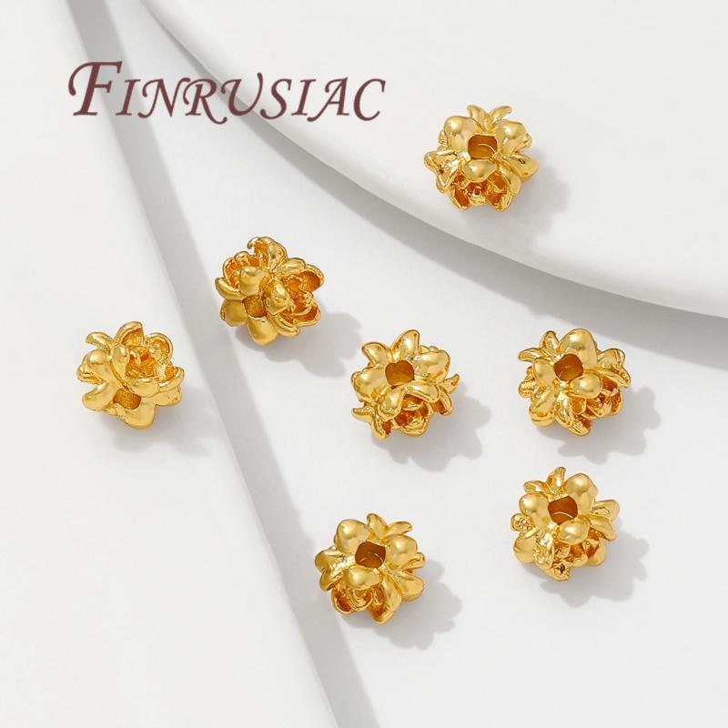 18K Gold Plated Beads For Jewelry Making,Bracelets Beads,Spacer Bead DIY Jewelry Accessories