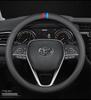 Toyota Steering Wheel Cover for IZOA, Levin, RAV4, Venza, Highlander, Camry, and New Corolla - Leather