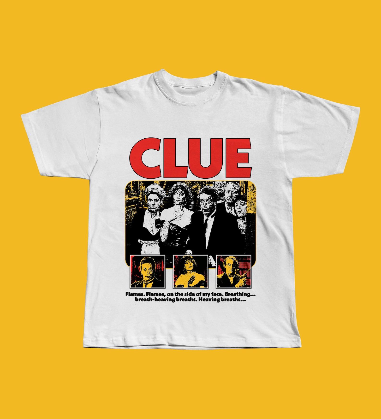 Clue Movie T-Shirt. Tim Curry Wadsworth Ensemble Shirt, 80s Murder Mystery Fan Gift, Vintage Movie Tee S