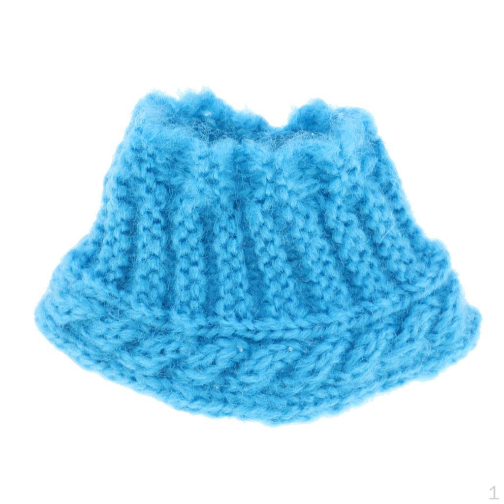 1/6 Charming Warm Knitted Cap for 30cm Doll Dress Up Winter Clothes Accessories синий