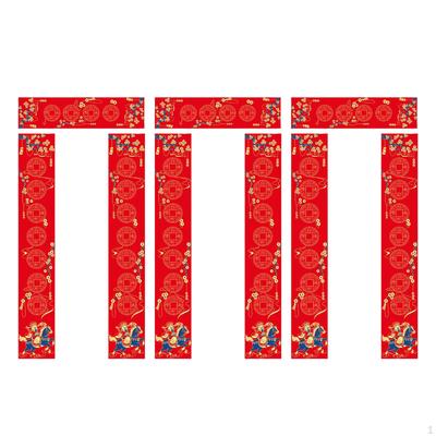 3 Sätze Leeres Spruchpaar-Papier Chun Lian Dekorationen Rotes Xuan Kalligraphie-Dekor für Jahr Vorne