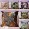 Cool Horse Cushion Cover Natural Linen Pillow Cover DoubleSided Print Cushion Cover for Sofa Home Decor