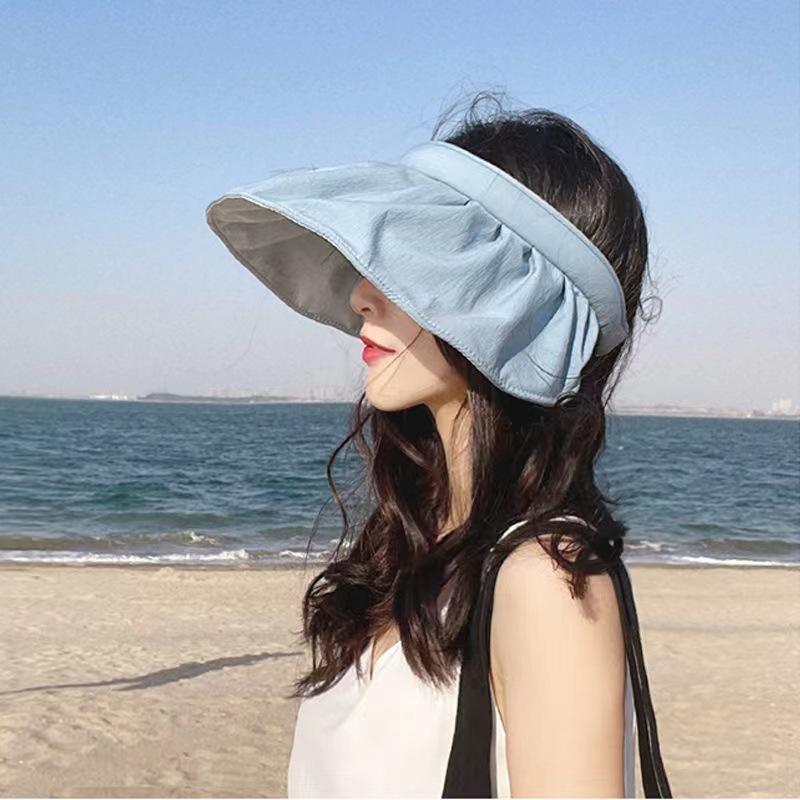 Empty Top Shell Hat Women's Summer Visor Outdoor UV Protection Large Brim Sun Hat