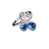 Deep Sea Sapphire Butterfly Ring Female Personality Temperament Imitation Blue Topaz Opening Adjustable Ring