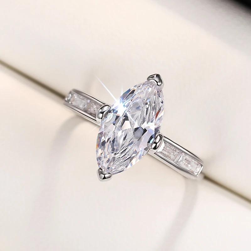 Huitan Trendy Marquise Cubic Zirconia Rings for Women Zinc Alloy Color Wedding Engagement Promise Rings Elegant Luxury Lady Zircon