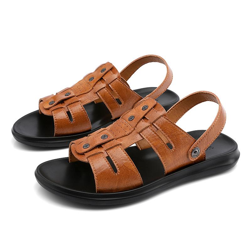 

Factory direct sale of high-quality men s sandals, new men s shoes in summer, comfortable soft-soled sandals, dual-purpose sandals, trendy slippers 44 коричневий