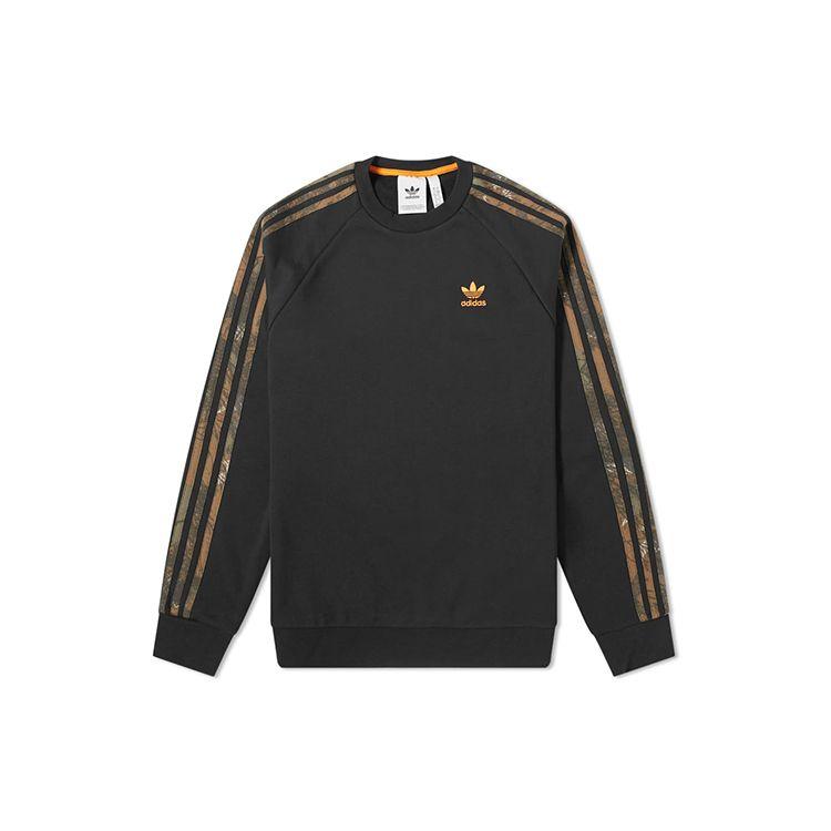 

Adidas Originals Trefoil Повседневный спортивный пуловер Мужской топ Черный GD5947