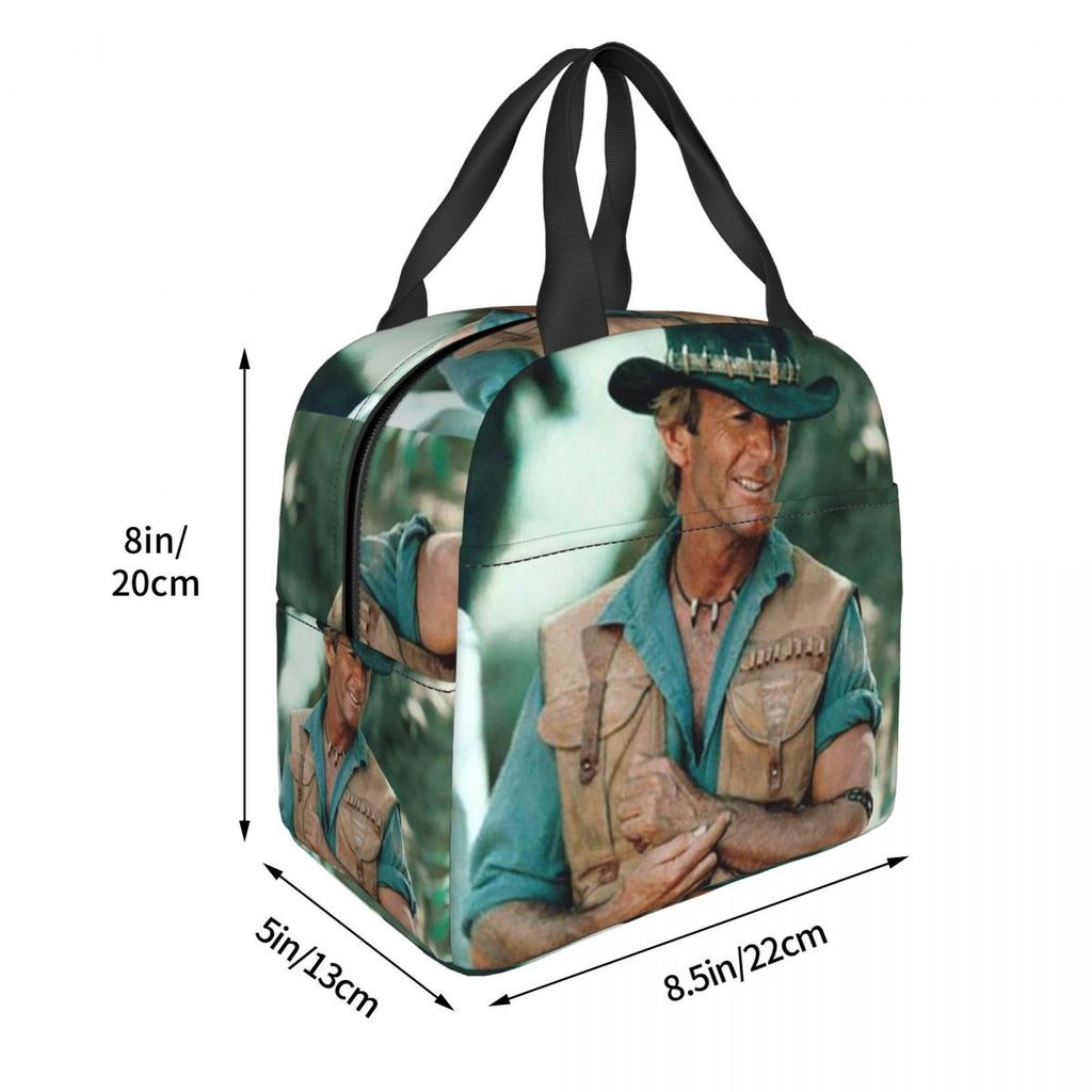 Paul Hogan Crocodile Dundee Isolierte Lunchtasche für Damen Kinder Auslaufsichere Lebensmittelboxen Thermische Lunchbox Tragetasche