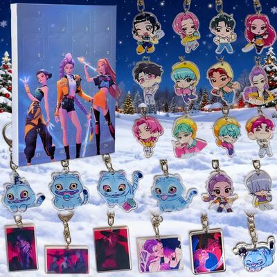 Movie Hunters Korean Idol Adventskalender 2025, 24 Tage Dämonen-Weihnachts-Countdown-Kalender Schlüsselanhänger Acryl-Anhänger, Weihnachtsgeschenk