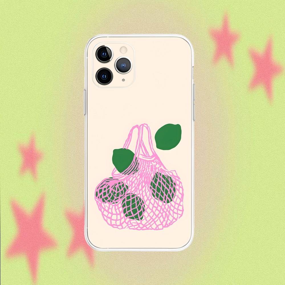 

Mediterranean Lemon Fresh Friut Transparent Non-Slip Phone Case For iPhone 17,16,15,14,13,12,11,Air,X,XR,Pro,Max,Plus iPhone12PROMAX