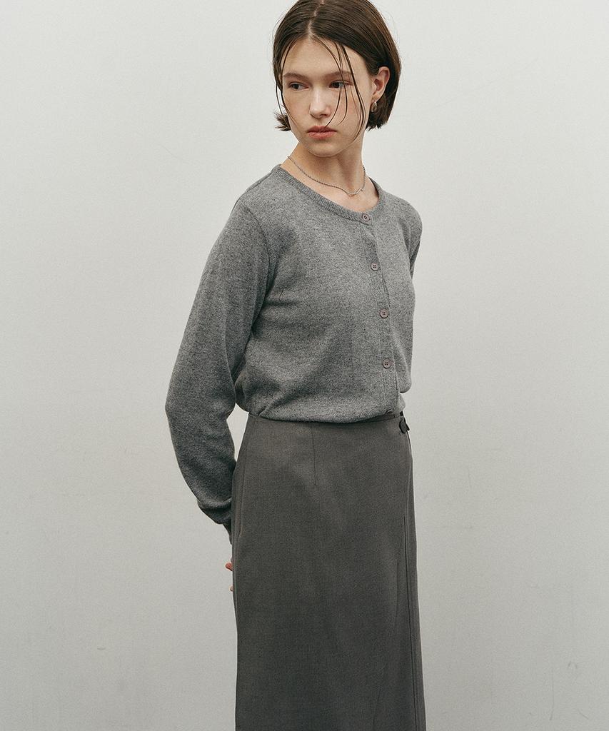 Make A Toast Two-Way Layered Wrap Skirt Grey Mbefsk002Gr