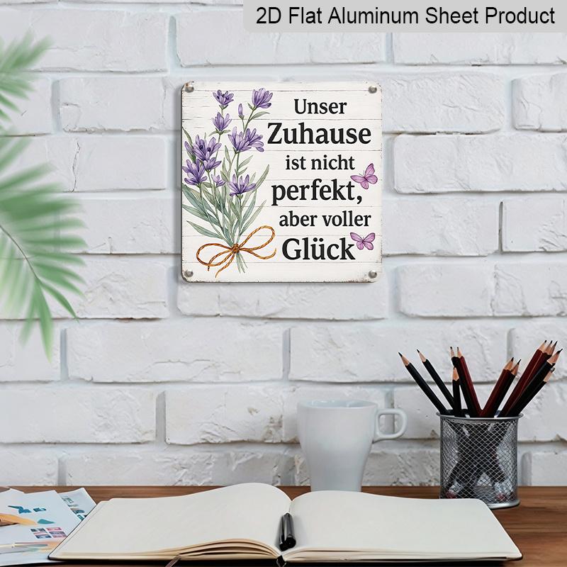 2D Flat, 1pc, Vintage Metal Aluminum Sign, Decorative Plaques and Ornaments, Family and Happiness Theme, Pastoral Floral Style, Perfect for Home