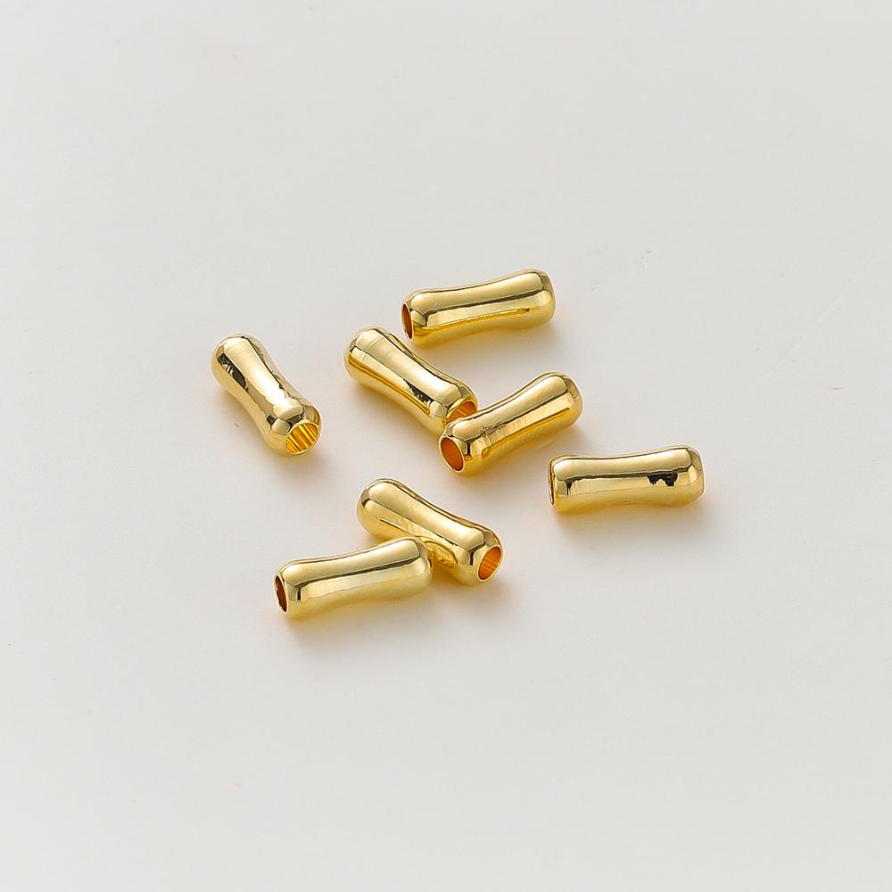 20PCS 14K 18K Gold Plated Brass Round Square Cross Flowers Beads Spacer Beads Jewelry Making Supplies DIY Necklaces Findings