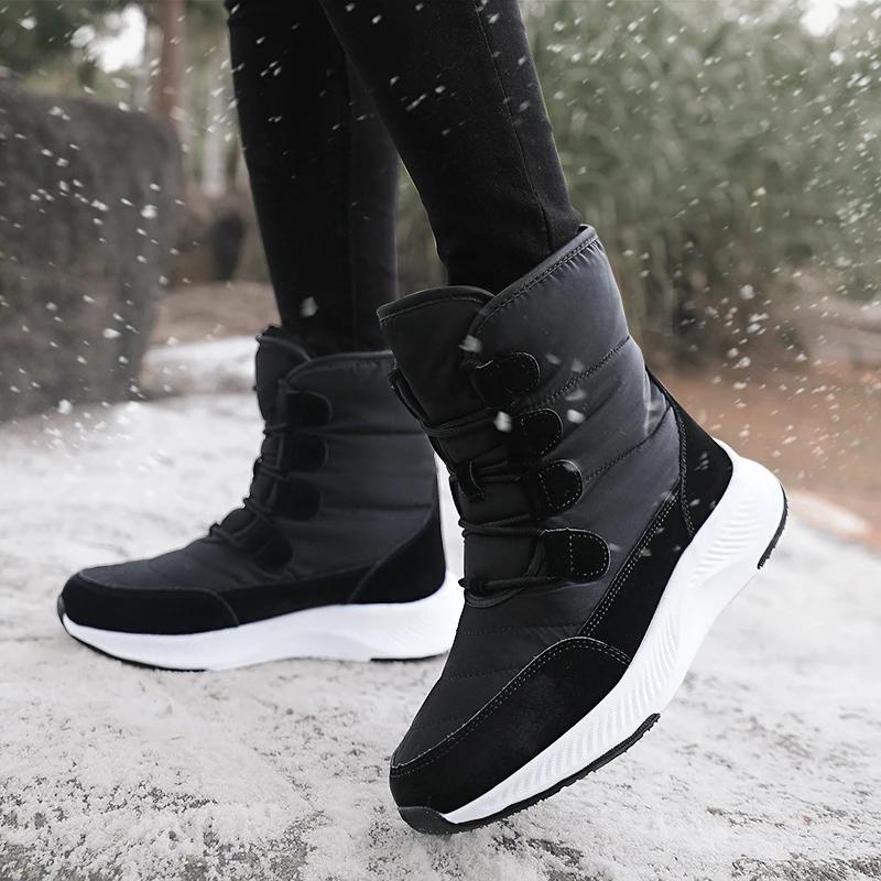 Winter Fashionable and Warm Snow Boots for Women Thickened Cotton Shoes Long Boots and Hiking Shoes for Women Zapatillas Mujer