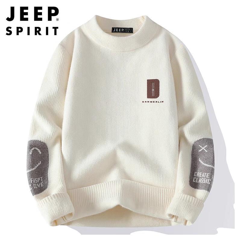 JEEP SPIRIT Men's Warm Knitted Pullover Sweater
