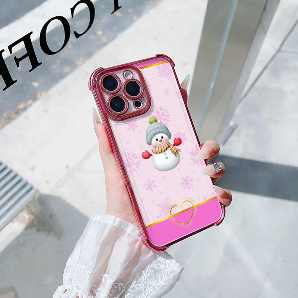 

Чехлы для телефонов Ae108 Happy New Year Merry Christmas из гальванизированного ТПУ для Xiaomi 11 Lite Redmi Note 13 Pro 12C 9S 14C Huawei с защитой на четыре угла Huawei P40