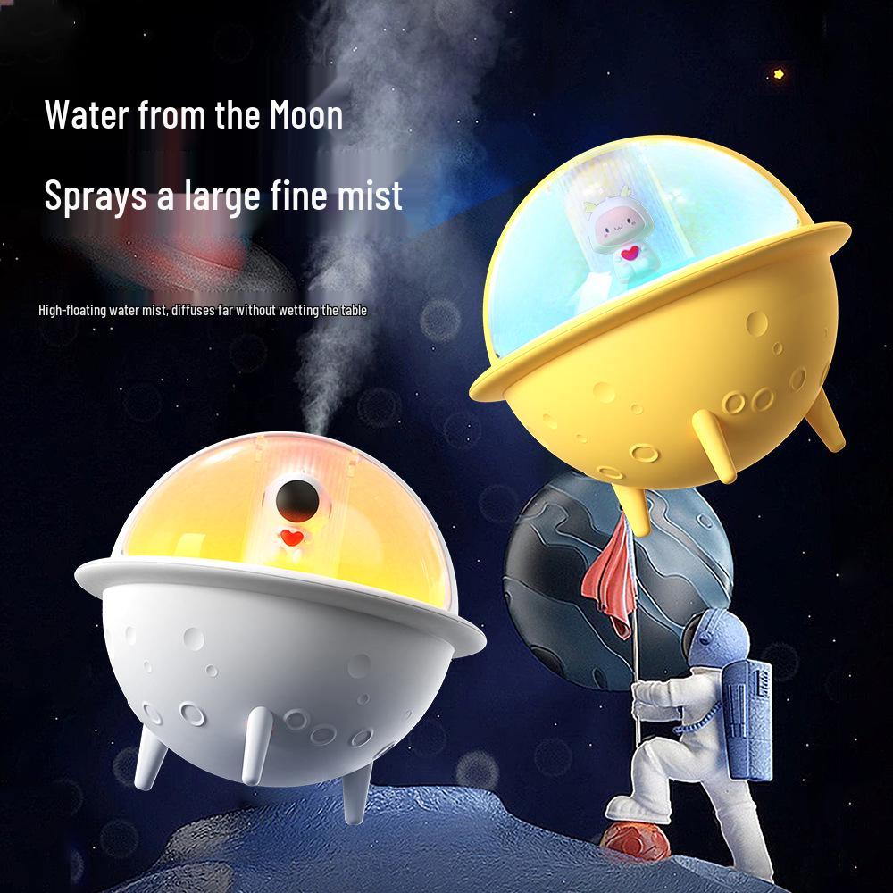 Creative Cartoon Pet Humidifier: USB-Powered Space Ball with Seven-Color Light for Bedroom.