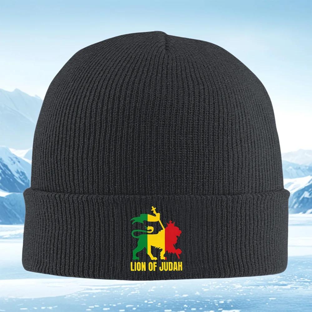 Lion Judah with Flag Crown Design Unisex Women Unisex Knitted Hat Beanie Pullover Cap Winter Thermal Warm Christmas Outdoor Cycling