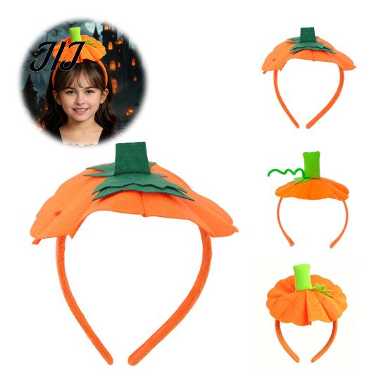 Kids Pumpkin Headbands Halloween 3D Headband for Kids, Dress-Up Hair Hoop Childrens Headwear Band, Accessory Thanksgiving Festival Cosplay Costume