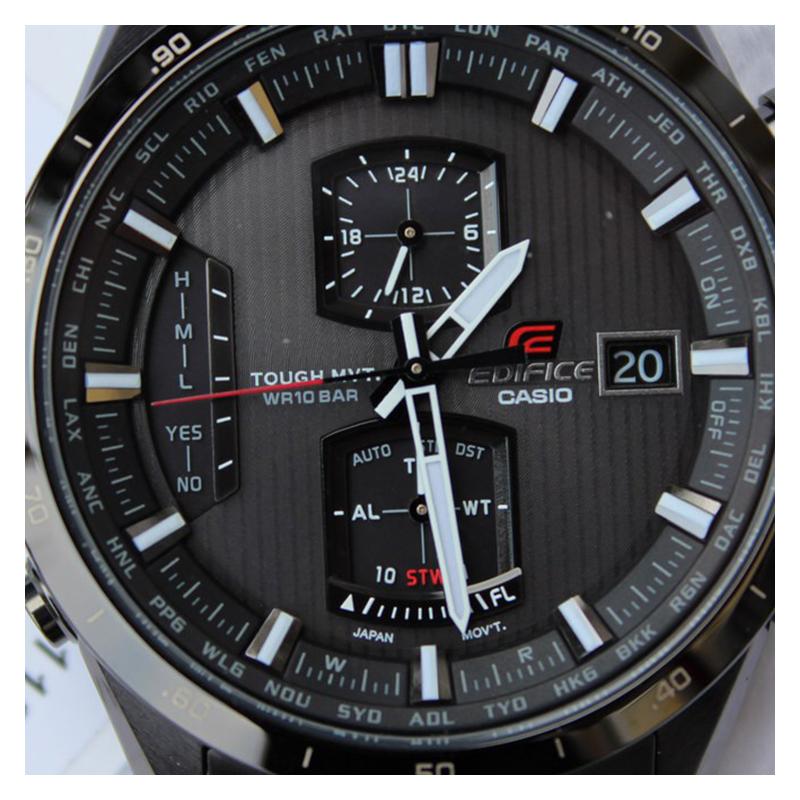 Casio EDIFICE series simple business casual classic pointer three eyes and five hands date display quartz movement stainless steel EQW-A1110DC-1A