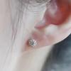 Gold Plated Sunflower Halo CZ Stud Earrings, Elegant Round Cut Crystal Pave Studs for Women
