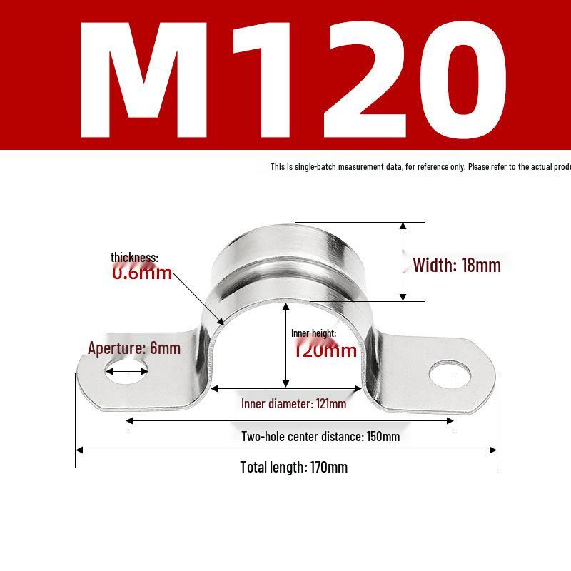 304 Stainless Steel Thickened U-Shaped Pipe Buckle Clamp for Hose and Water Pipes