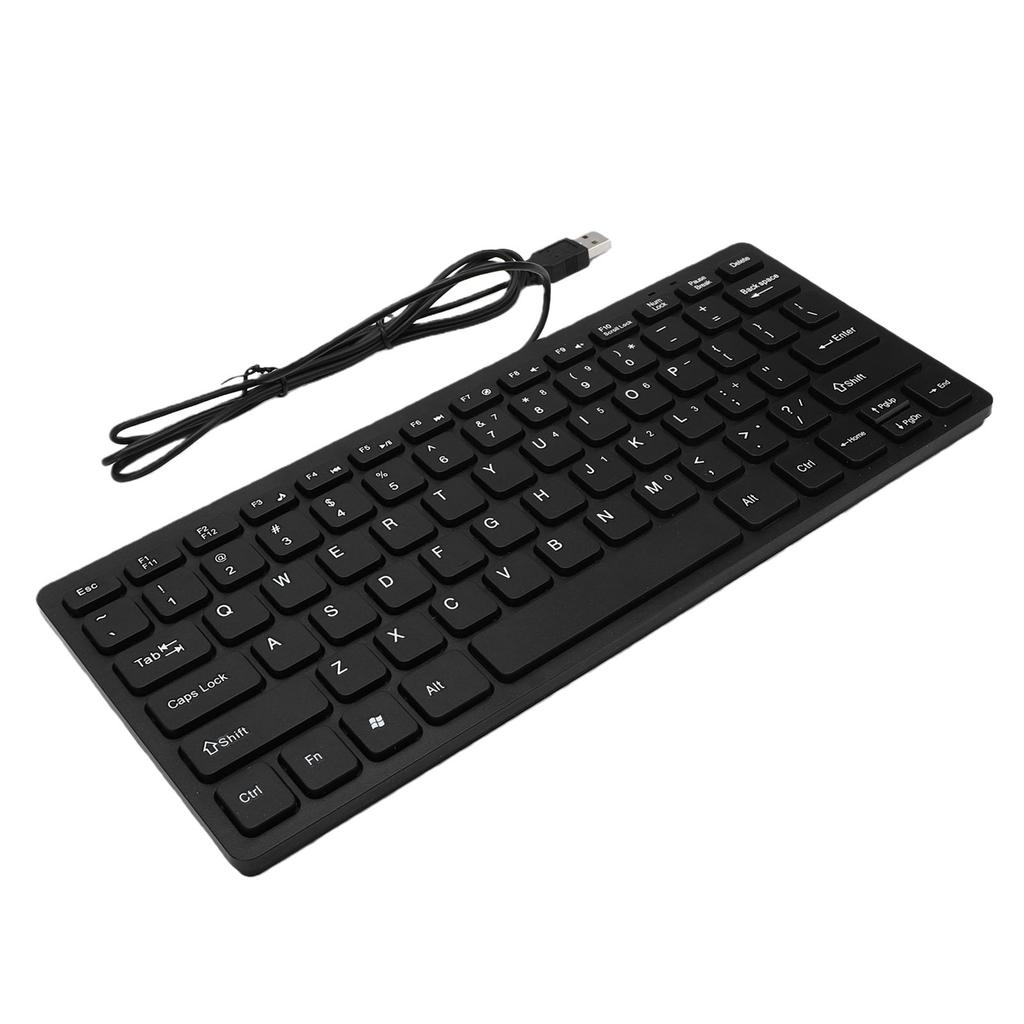 USB-Tastatur mit Kabel 78 Tasten Kompakte leise Tastatur für PC Laptop Tablets Desktop-Computer