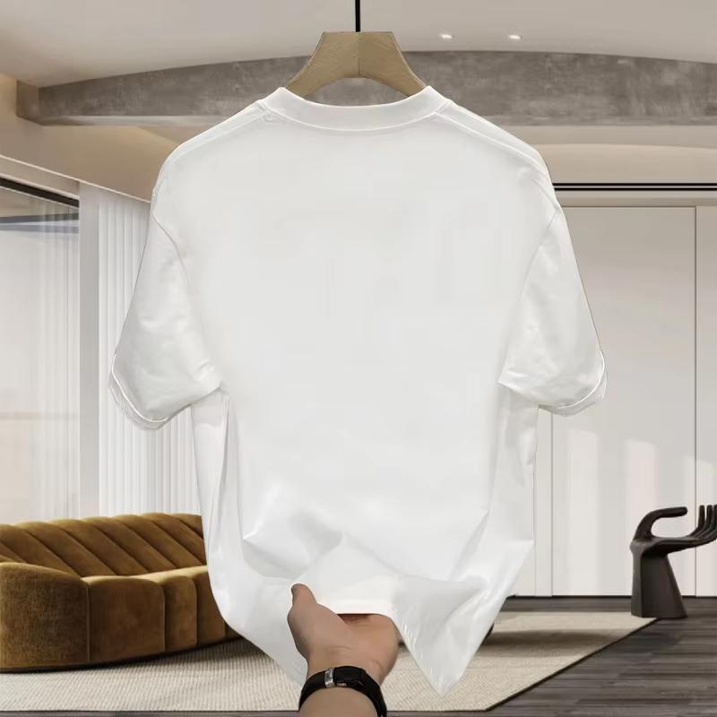 Super Handsome Pure Cotton Printed T-shirt Heavy Short Sleeve Men's Trendy Brand Pure Cotton Printed T-shirt