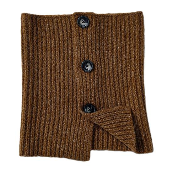 Fake Collar Soft Knitted Turtleneck Pullover Shawl Solid Color Buttons Closure Women Warm High Collar Neck Warmer