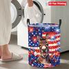 Collapsible Laundry Basket Large Round Waterproof Fabric Hamper Dirty Clothes Storage Bin Toy Organizer with Handles