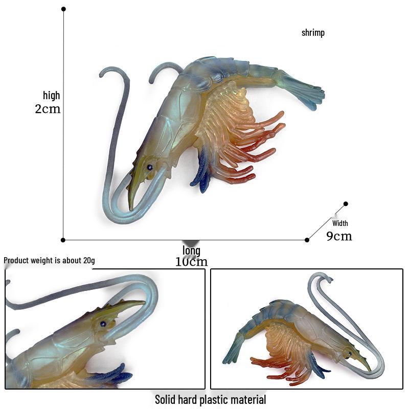 Marine Life Animal Simulation Toy Set: Squid, Crab, Starfish, Tuna