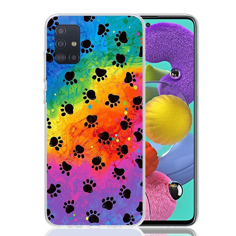 Cartoon Cute Dog Paws For Samsung Galaxy A52S A42 A32 A22 A12 A02S A51 A50S Phone Case A41 A31 A21S A30S A20S A20E A70 A71 A40 A