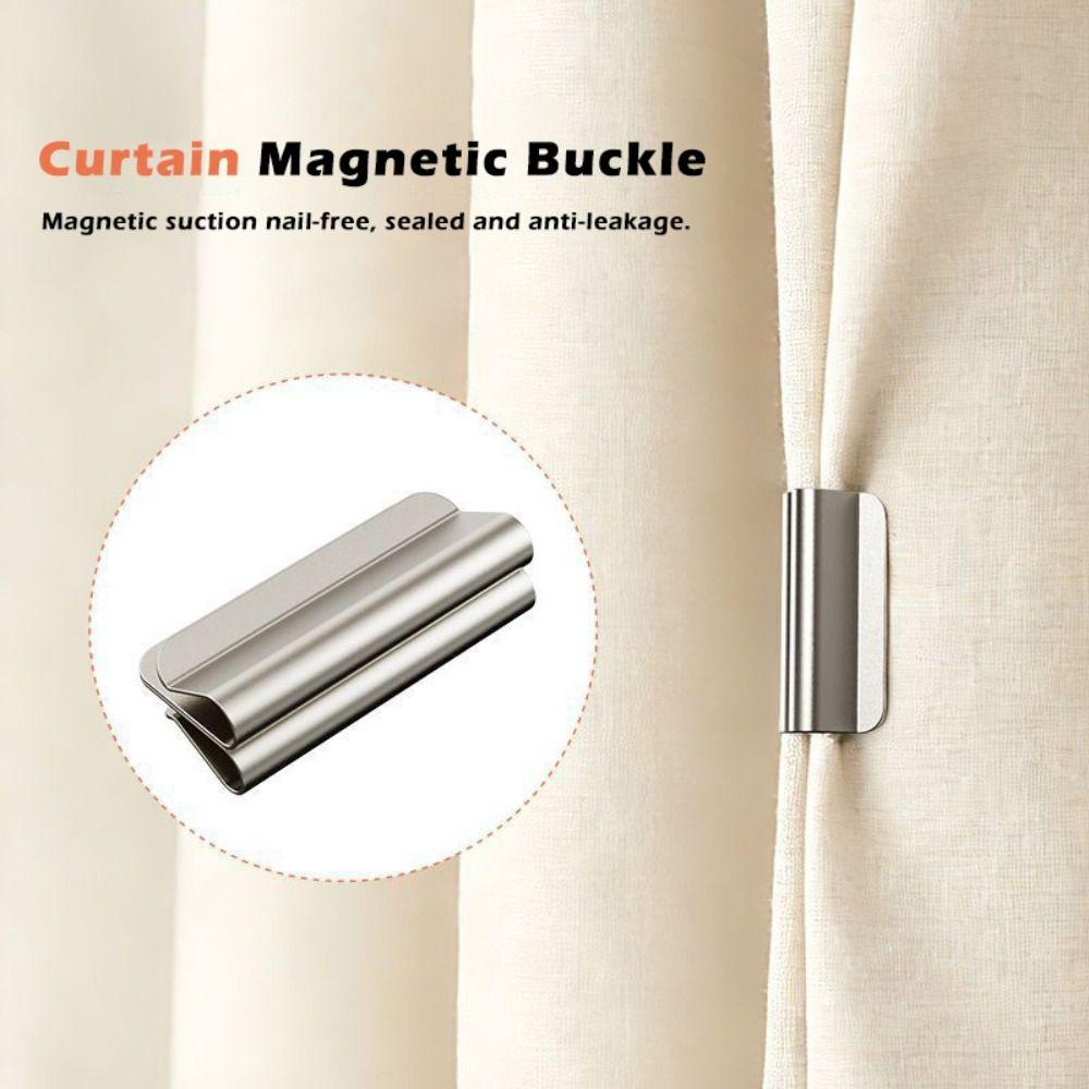 1 Pairs Metal Curtain Closure Clip Magnetic Attraction Detachable Curtain Fixing Buckle Curtain Clips Window Curtain