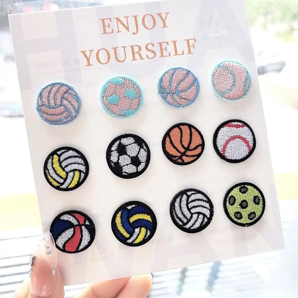 In Stock Embroidered Sports Patches: Basketball, Football, Rugby, Baseball - DIY Clothing Accessories, Iron-on Decoration.