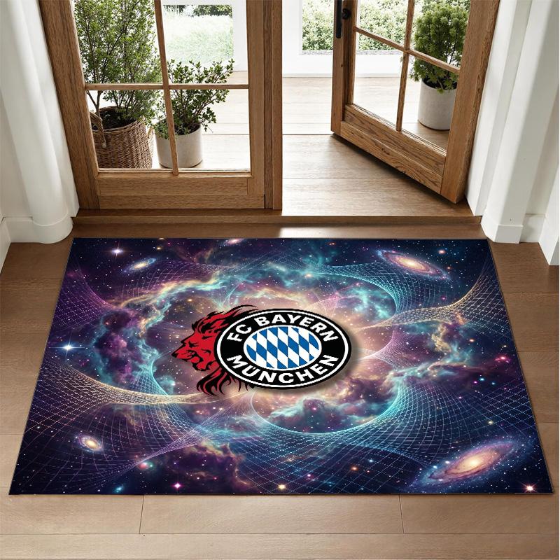 Bayern Munich Design Crystal Velvet Rug Soft Decorative Mat for Bedroom Entrance