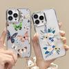 Plating Flowers Butterfly Phone Case For iPhone 16 15 Pro Max Plus 14 13 12 11 Pro Electroplated Lens Frame Clear Cover
