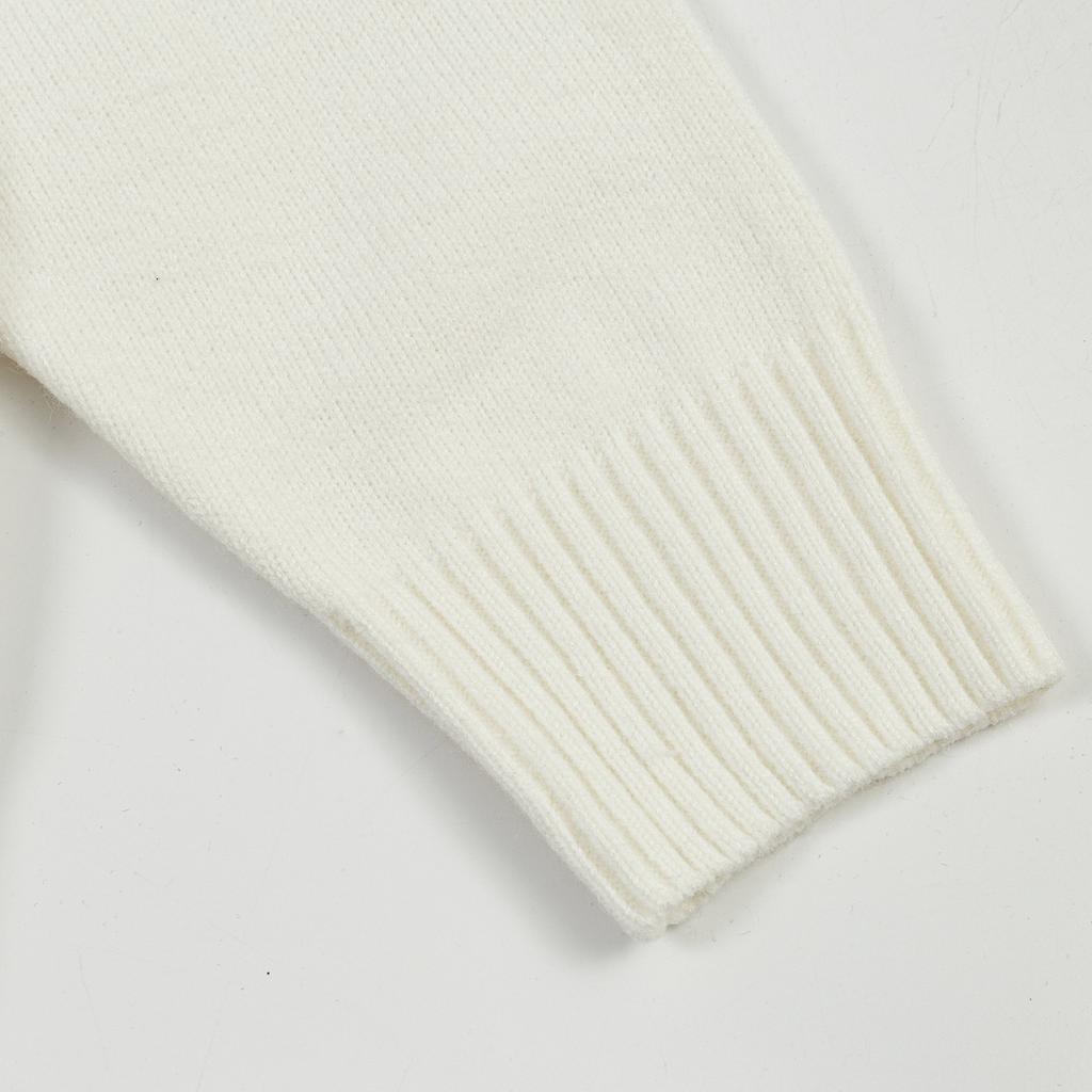 AMI Autumn and Winter New Gold and Silver Large Heart Alpaca Wool Blended Soft and Sticky Knitted Couple's High Neck Sweater
